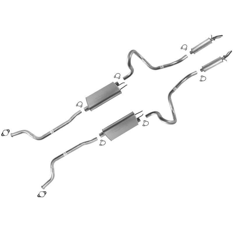 Pipes Middle Mufflers Rear Resonators for GM Impala SS Caprice 94-96 5.7L Sedan
