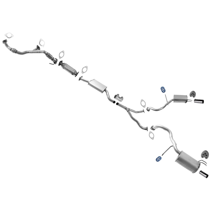 Resonator Rear Y Pipe Dual Rear Mufflers for Hyundai Santa Fe 2007-2009 3.3L