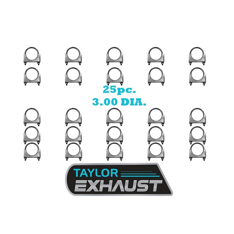 3" U-Bolt Exhaust Clamp Heavy Duty BOX of 25 Saddle Style 35794 m300 33300