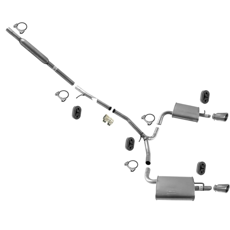 Dual Exhaust Muffler Pipe System For 13-19 Ford Flex 3.5L Natural Aspirated