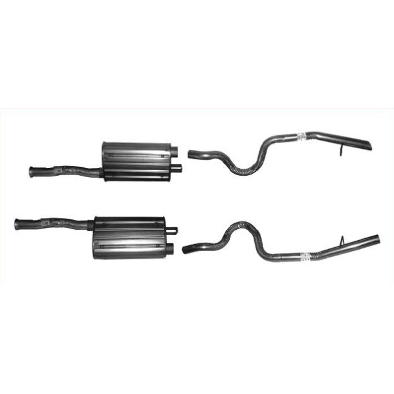 94-95 Mustang AP Muffler Dual Exhaust System With Polished Stainless Tail Pipes