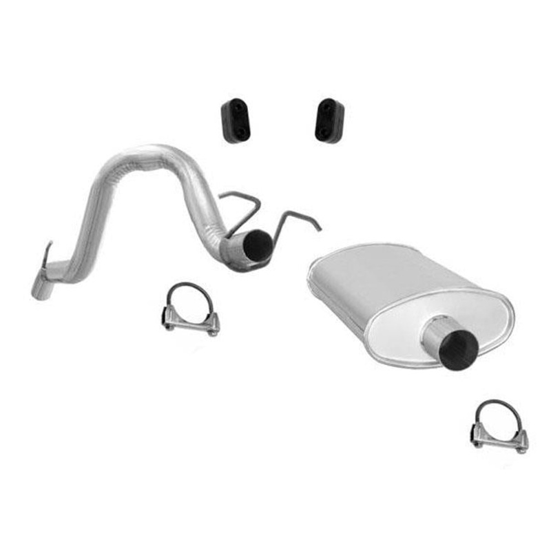 Middle Muffler and Tail Pipe with Clamps for Jeep Wrangler 2.5L 1987-1990