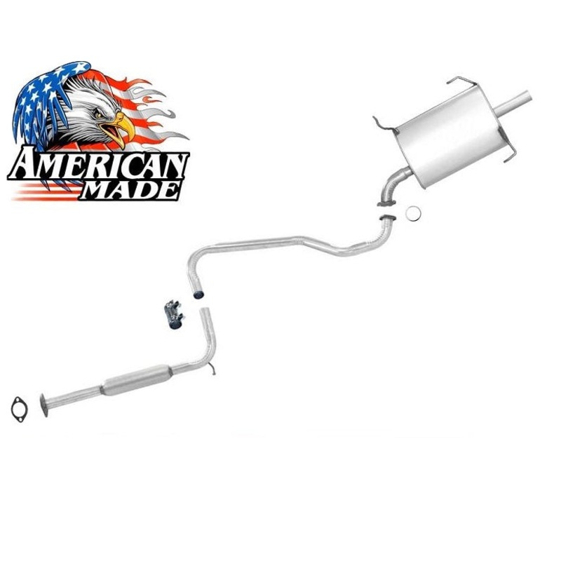 100% New Resonator Pipe and Rear Muffler Made USA for Nissan Altima 2.4L 95-96