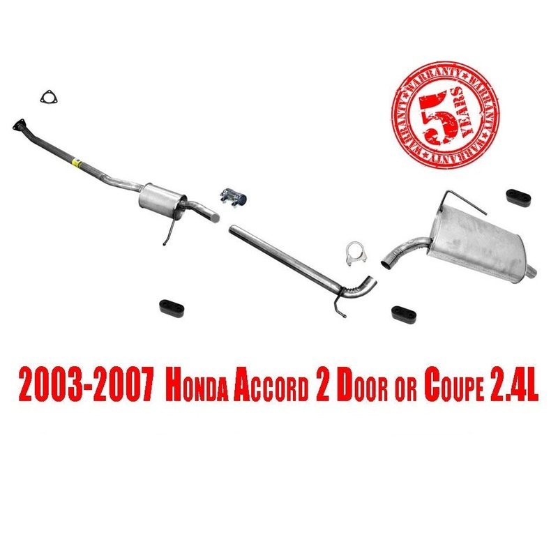 Fits Honda Accord 2 Door Coupe 2.4L 03-05 Rear Ext Pipe Resonator & Rear Muffler