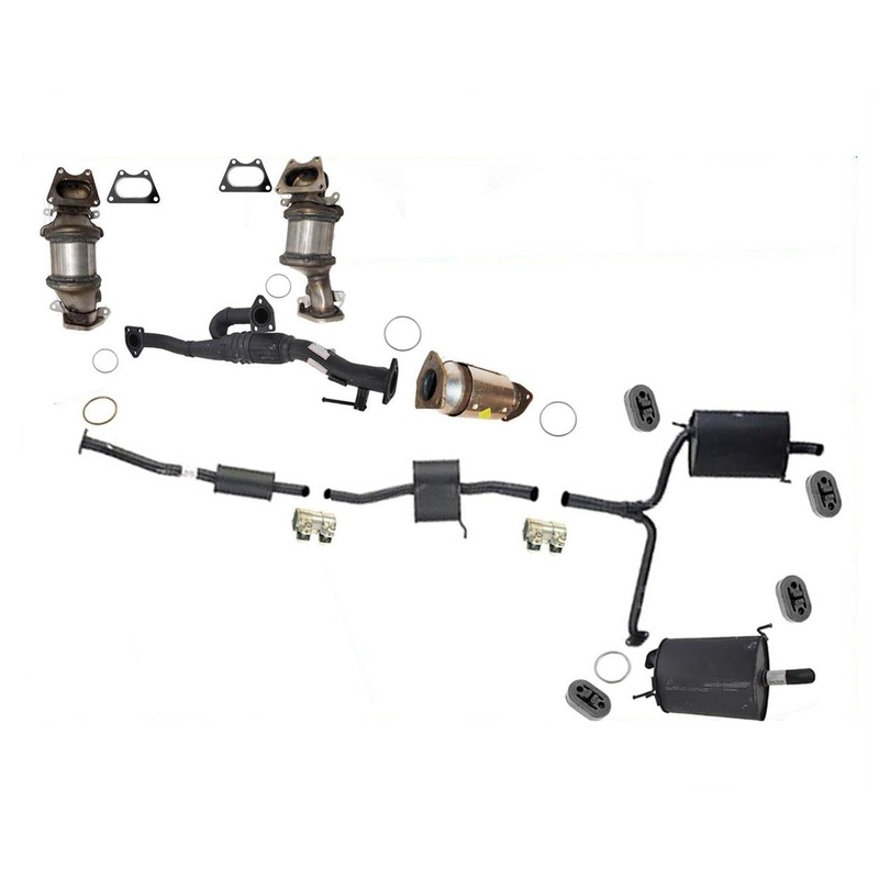 Full Exhaust System 3 Converters Dual Mufflers fits Honda Accord 4Door 3.0L V6
