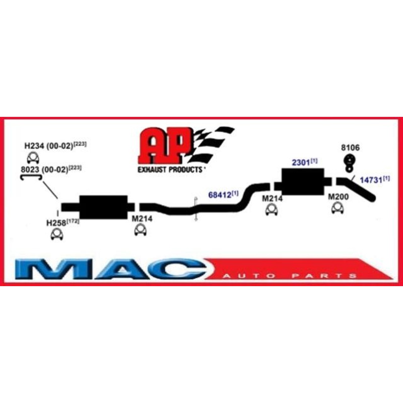 2000-2005 Pontiac Bonneville Muffler Exhaust Pipe System