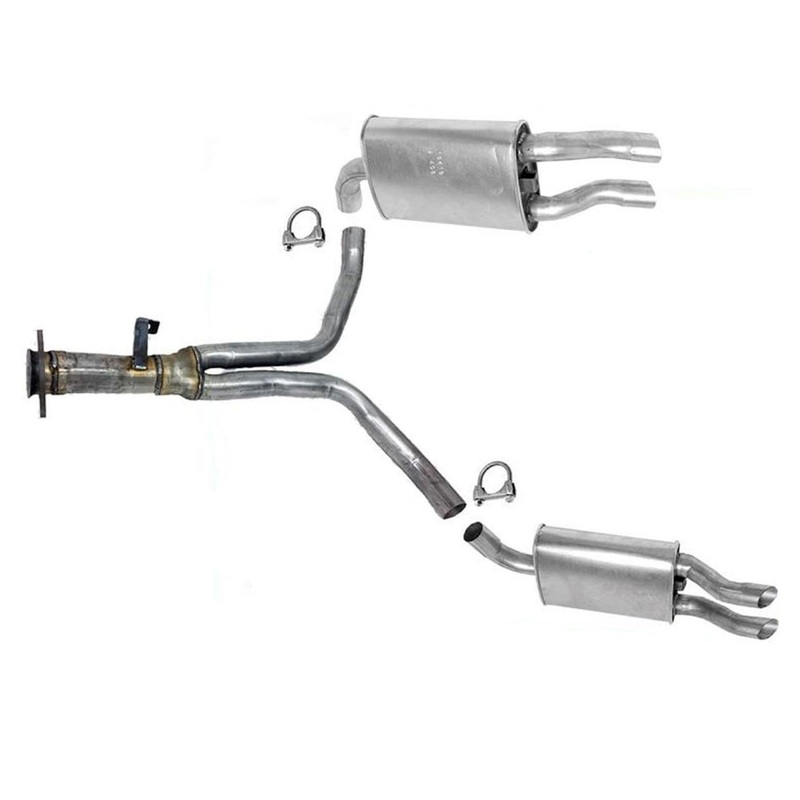 Rear Y Pipe w Dual Muffler System MADE IN USA For Chevrolet Corvette 1986-1990