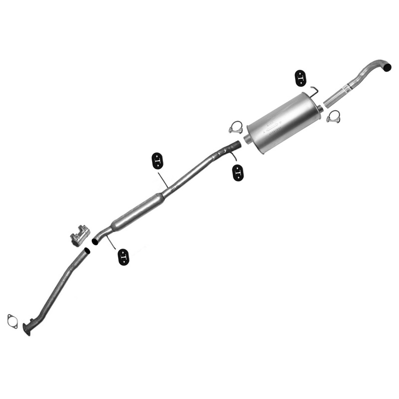 Full Exhaust Muffler System For Mercury Villager Nissan Quest 99-01