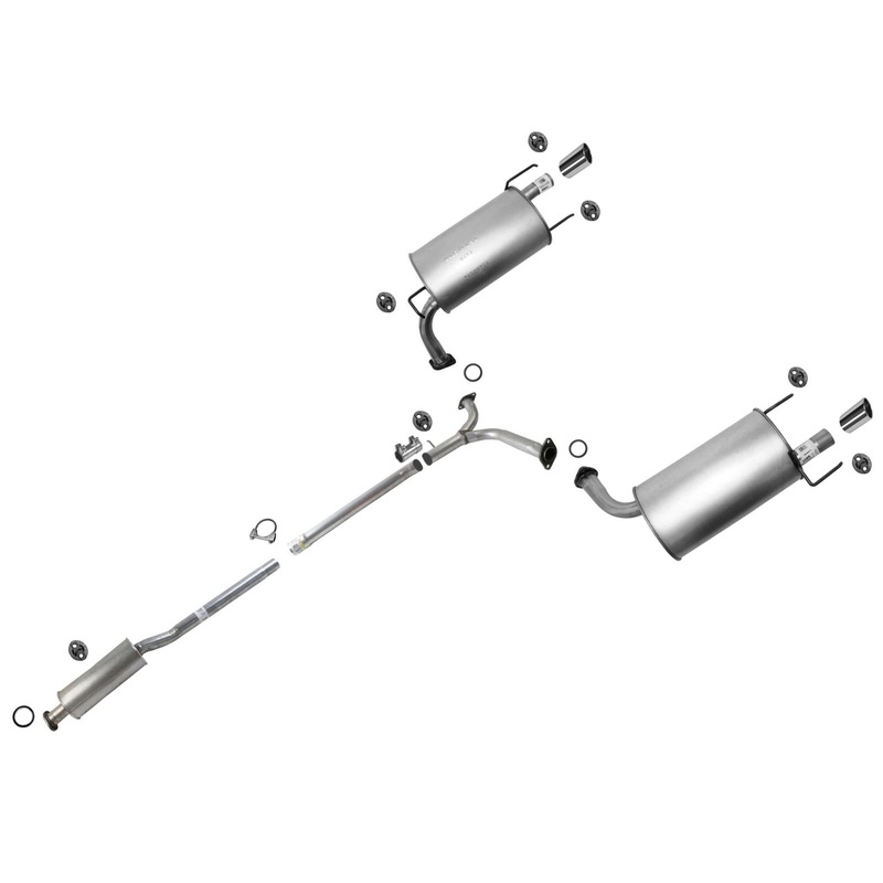 Resonator Dual Mufflers Exhaust System For 2007-11 Camry XLE / 07-12 ES350 3.5L