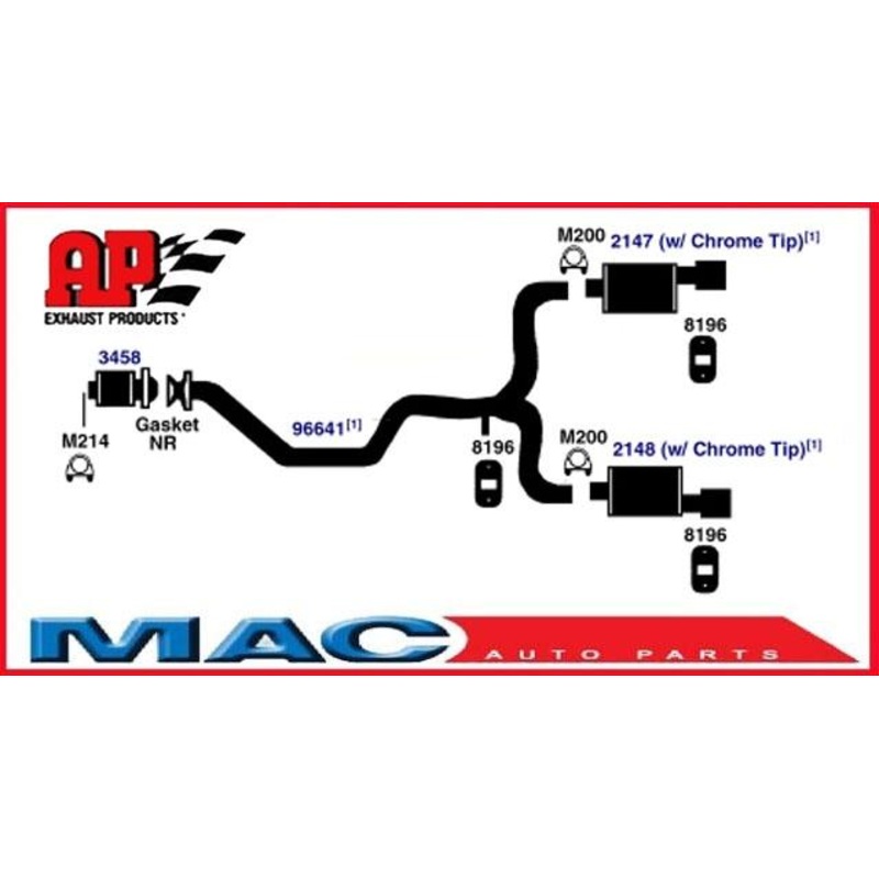 1995-1998 Lincoln Mark VIII Muffler Exhaust Pipe System