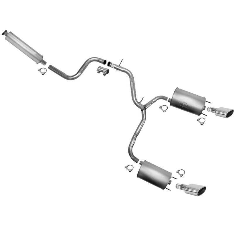 Dual Exhaust Pipe System Dual Mufflers For 2003-2008 Pontiac Grand Prix 3.8L