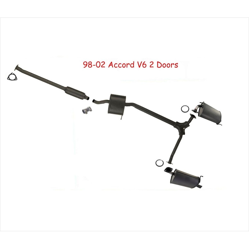 Fits For 1998-2002 Accord 3.0 2 Door Coupe Only Y Pipe Resonator Dual Mufflers