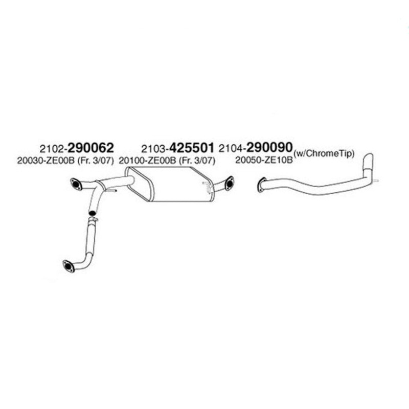 Fits for Pro Date 03/07 to 15 Armada 5.6L Muffler Pipe Exhaust System Chrome Tip