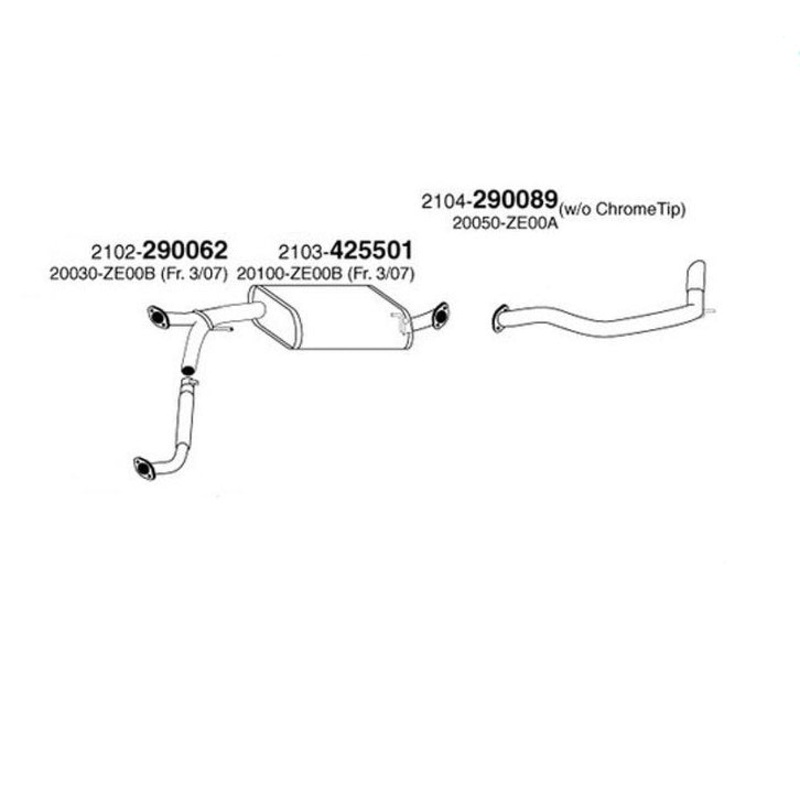 Fits for Pro Date 03/07 to 15 Armada 5.6L Muffler Pipe Exhaust System Plain Tip