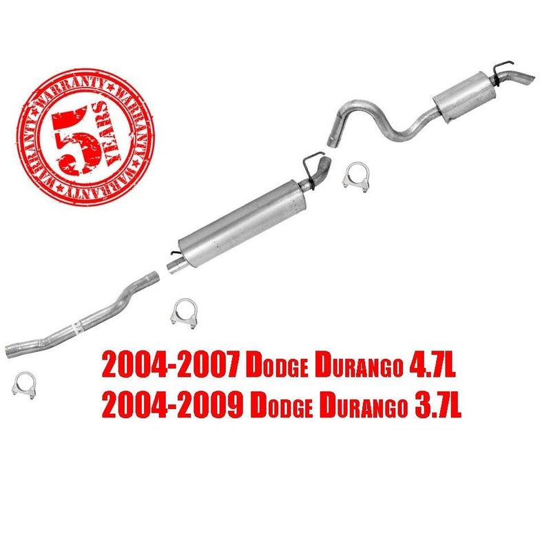 For Durango 4.7L 04-07 & 3.7L 04-09 Front Extension Pipe Middle and Rear Muffler