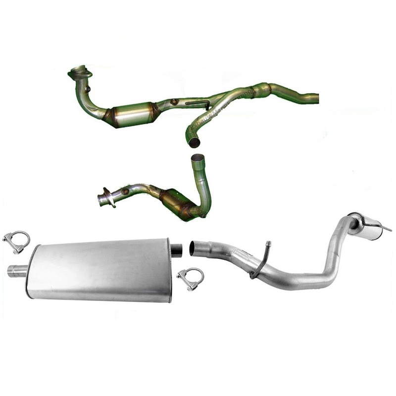 Exhaust System Left & Right Converters Muffler Tail Pipe for 08-12 Liberty 3.7L