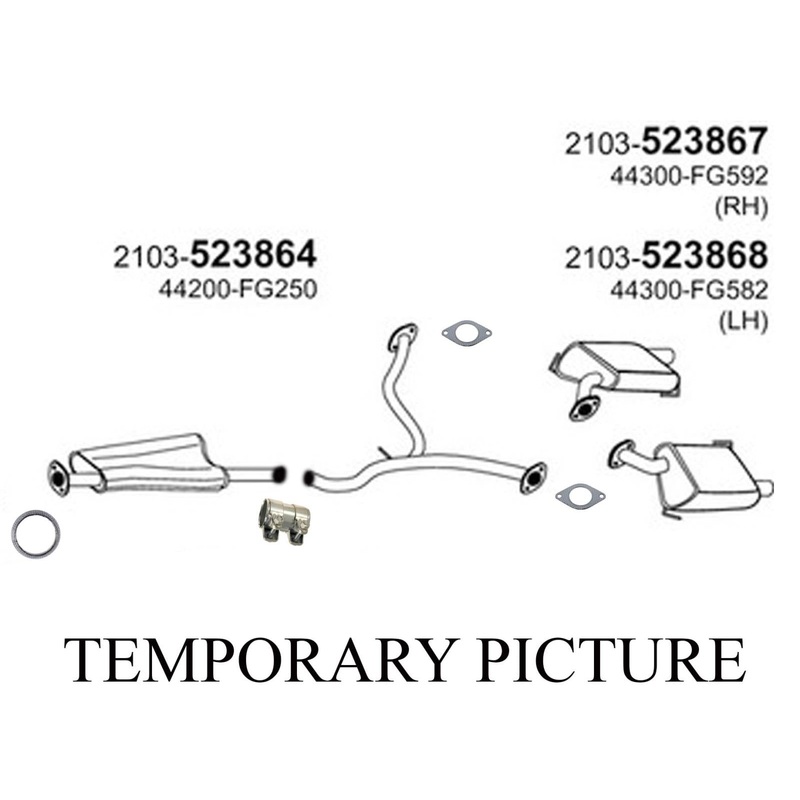 Exhaust Y Pipe with Dual Mufflers for 12-14 Subaru Impreza 2.5L Turbo WRX 4 Door