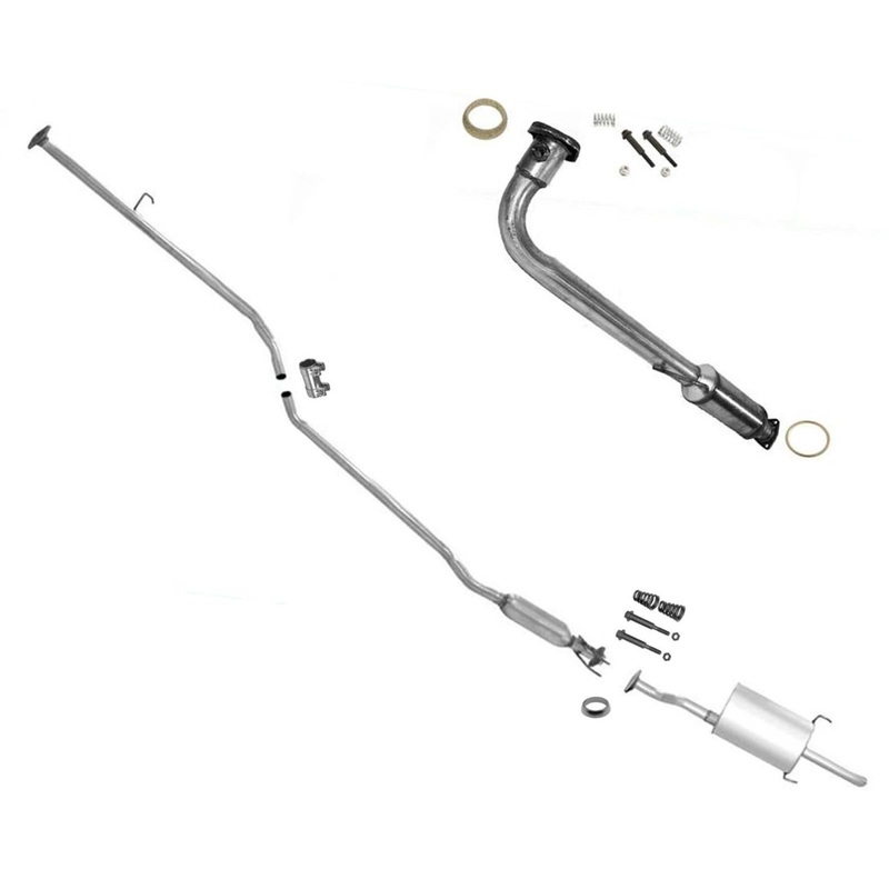 Rear Catalytic Converter Middle Resonator & Muffler For 2001-2005 Honda Civic EX