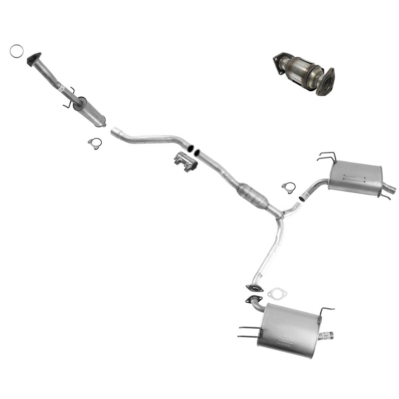 Rear Converter Resonator & Mufflers For 2008-2012 Honda Accord 3.5L Coupe