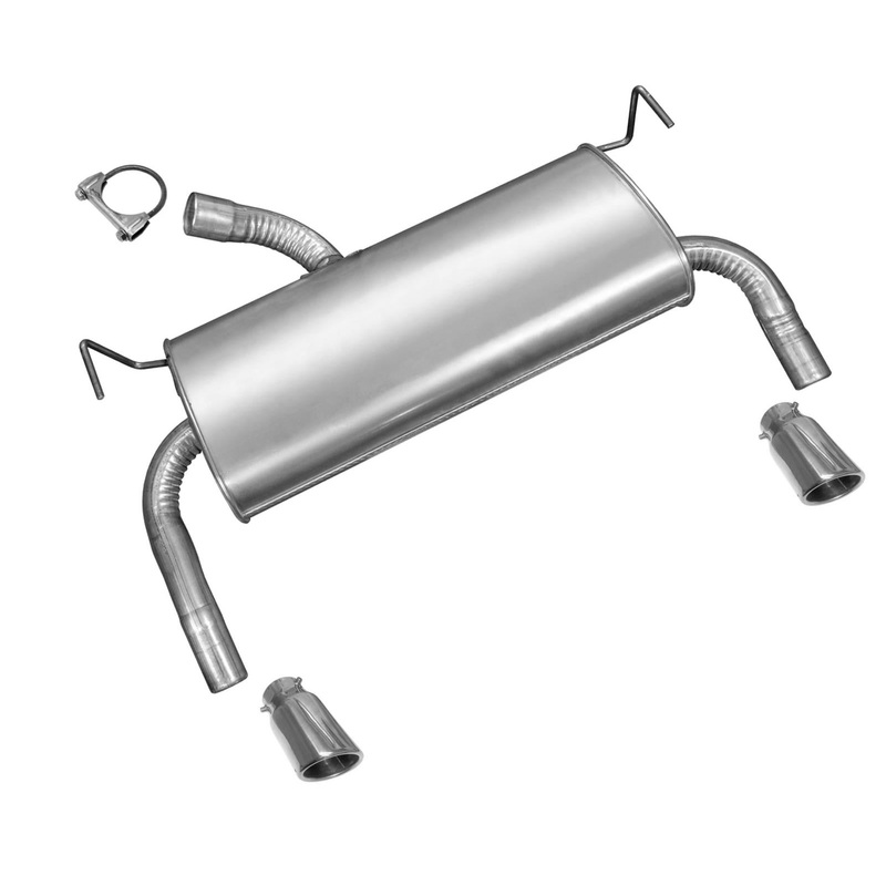 Rear Muffler with Clamp & Chrome Tips fits Ford Escape 2013-2019 Made in USA