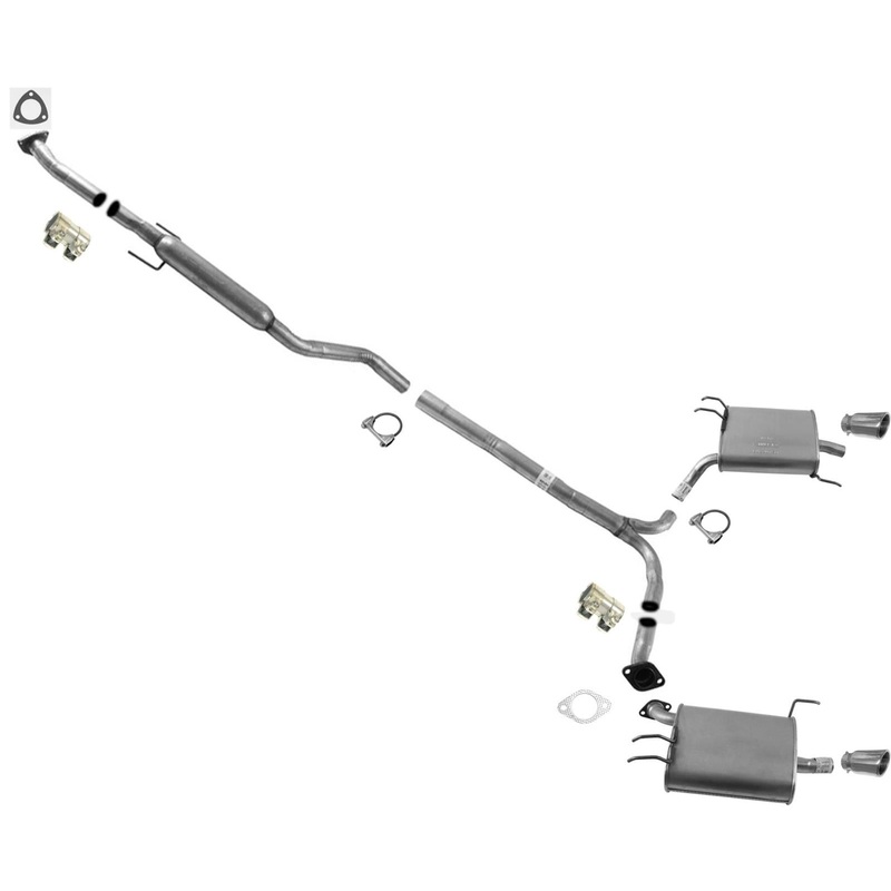 Dual Exhaust System Resonator and Mufflers For Acura TSX 2.4L 2009 2012 2014