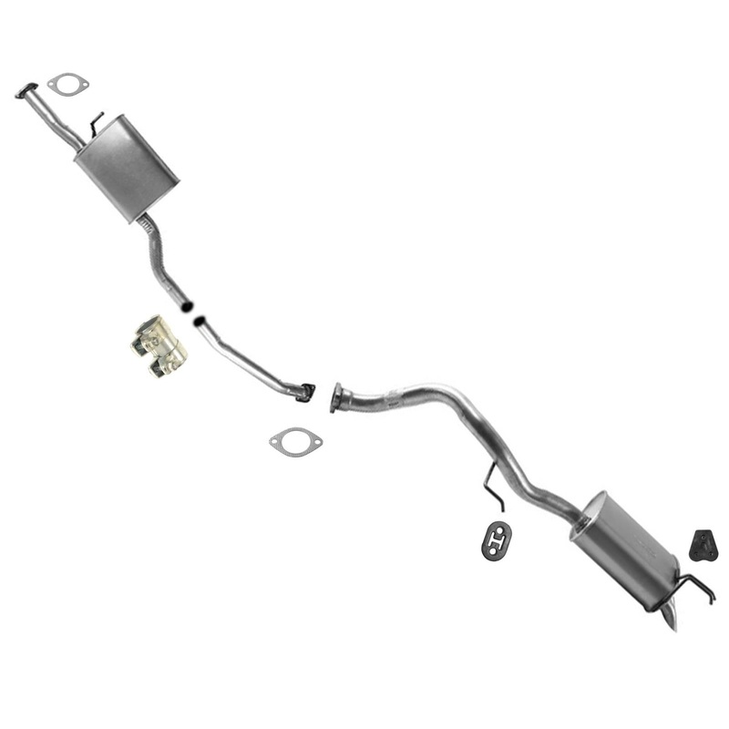 Exhaust System Axle Pipe With F & R Muffler Fits For 2011-2013 KIA Sorento 2.4L