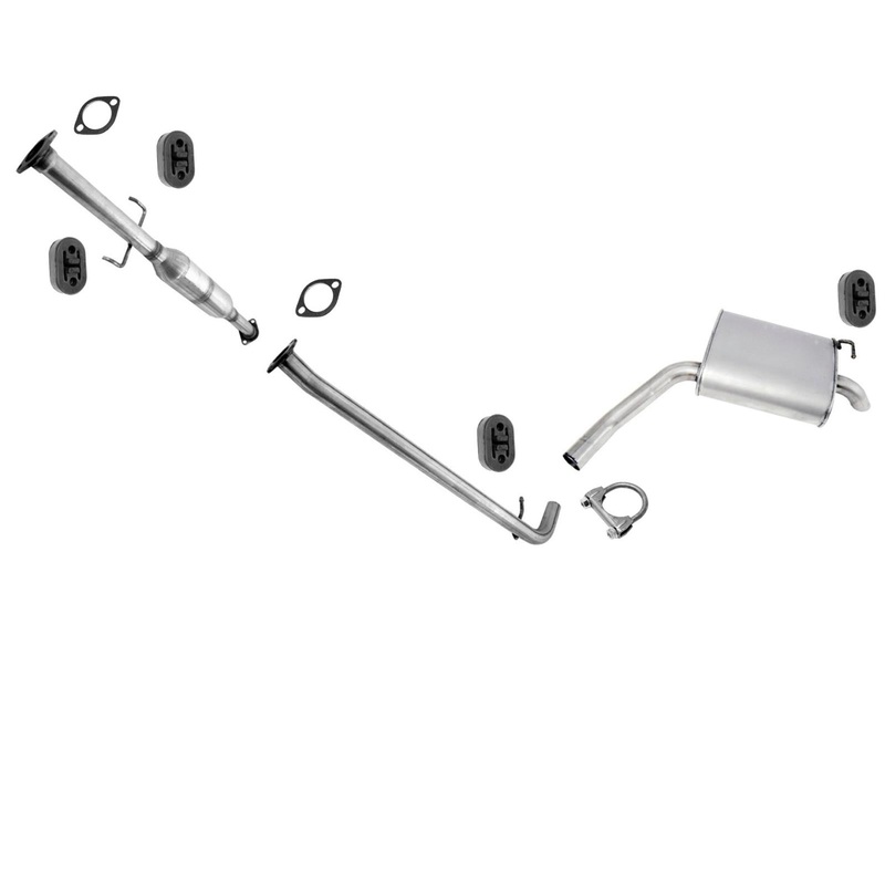 Exhaust System Pipe Resonator & Rear Muffler For 06-10 Hyundai Sonata 2.4L Eng.
