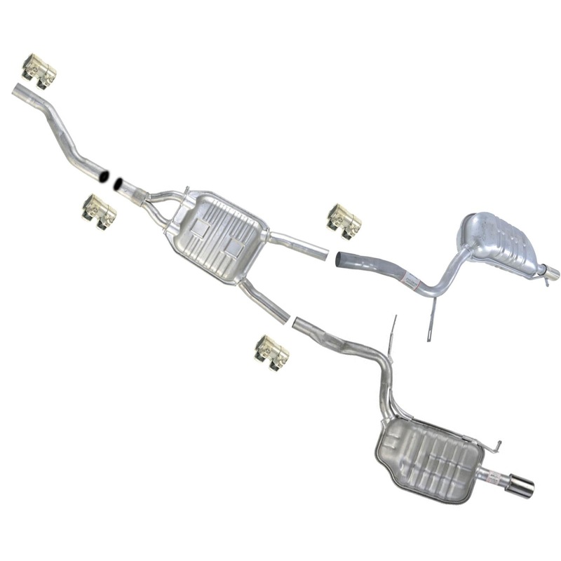 Front & Rear Left  Right Muffler For All Wheel Drive 05-08 Audi A4 2.0L Quattro