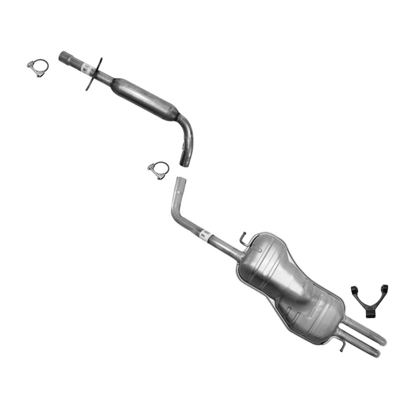 Muffler Exhaust System Plus Connector Clamps Fits 1999-05 Volkswagen Jetta 2.0L