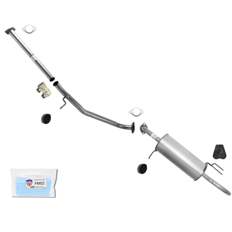 Muffler Pipe Exhaust System with Clamps for 2006-2010 Hyundai Accent 4dr Sedan