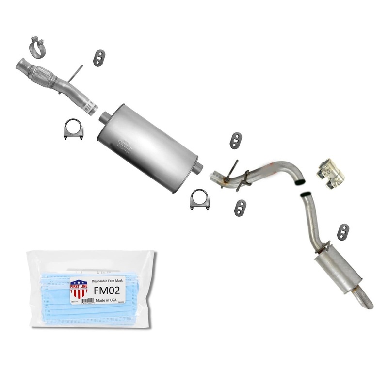 Muffler Pipe Exhaust System with Clamps for 2015-2018 Chevrolet Tahoe 5.3L