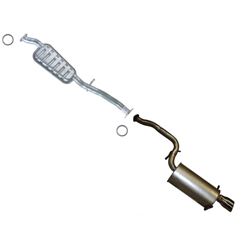 Pipe Resonator Rear Muffler Exhaust For 2006 2007 Subaru Impreza WRX Turbo EJ255