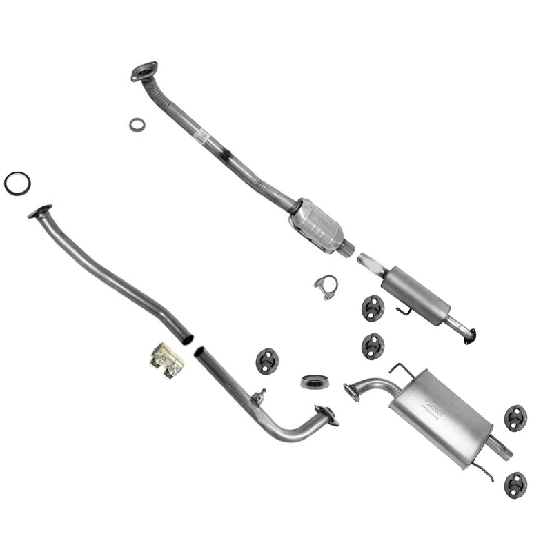 Rear Converter Resonator Pipe Muffler & Hangers For 2012-2017 Toyota Camry 2.5L