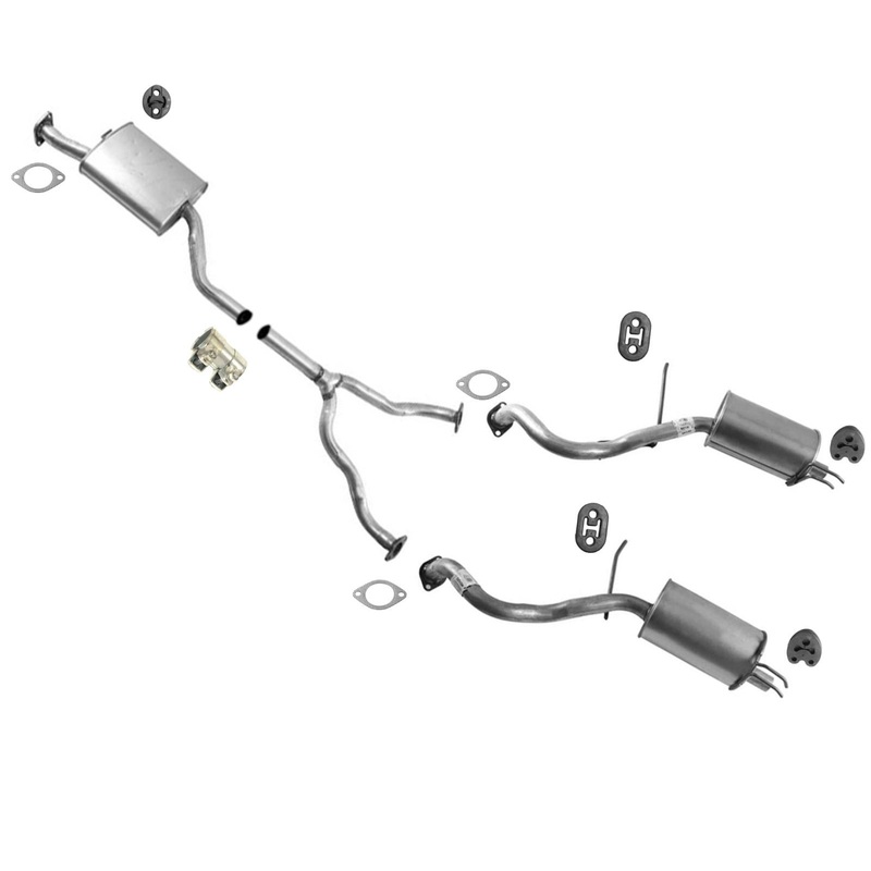 Resonator Dual Muffler Exhaust Pipe System for 2007-2012 Hyundai Veracruz 3.8L