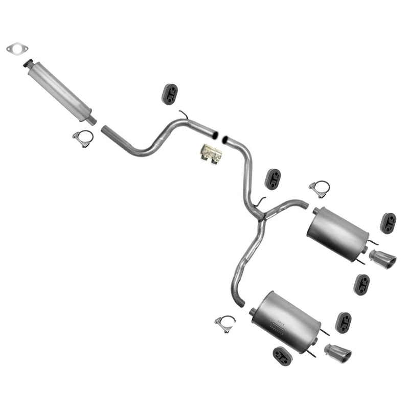 Dual Exhaust Muffler W Tips System 3.8L V6 Made in USA for Grand Prix 1997-2002