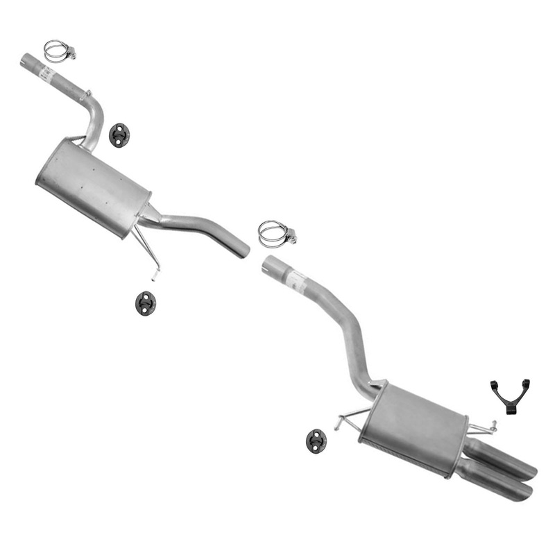 Made in USA Exhaust System Rear Mufflers Fits 2006-2010 Volkswagen Passat 2.0L