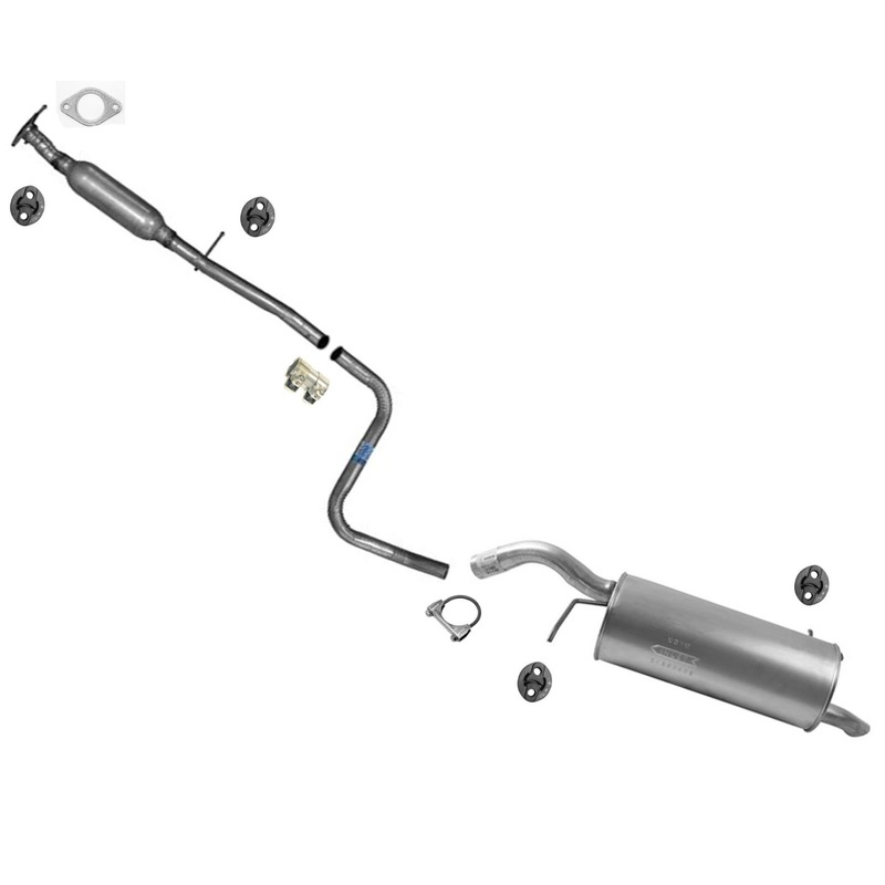 Rear Resonator & Muffler For 13-18 Ford Fiesta Sedan & Hatchback Single Outlet