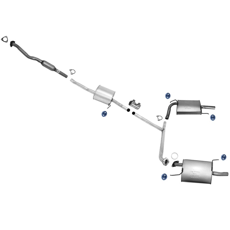 Exhaust System Resonator Dual Mufflers for 2006-2007 Honda Accord 4Dr Sedan 3.0