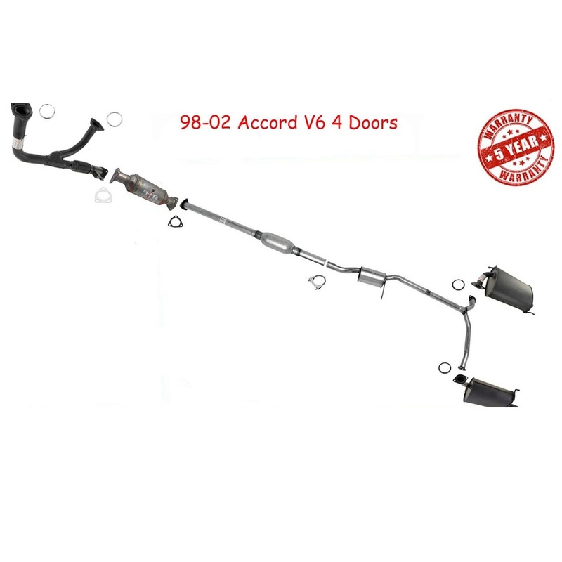 Full Exhaust System Y Pipe Converter Resonators Muffler For Honda Accord 98-02