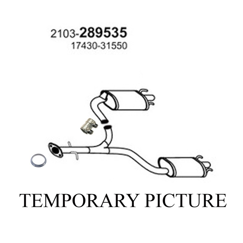 Rear Exhaust Y Pipe With Dual Mufflers W Steel Tips For 07-11 Lexus GS350